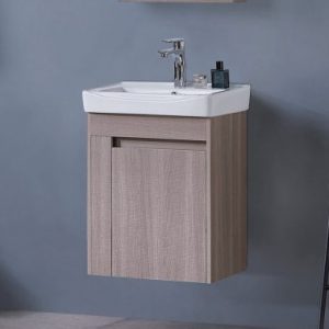 卡尼斯/KARNS AR-801-22C  瓷盆木紋PVC防水浴櫃組/寬50公分