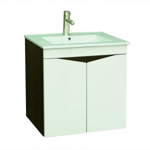 LB9060EFW 瓷盆PVC防水浴櫃組(胡桃木)/寬60公分