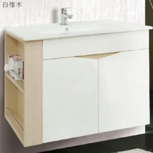 7LB9070EFO-BA416EO 瓷盆PVC防水浴櫃組(白橡木)/寬70公分