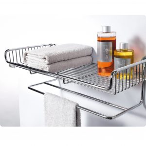 600-89 不鏽鋼雙層放衣架/寬60公分/亮鉻色/消光黑