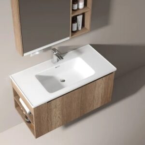 KQ-S2111 瓷盆不鏽鋼浴櫃組/寬100CM/左開放