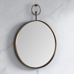 KQ-S5586B 不鏽鋼掛環圓鏡-金框/寬60公分