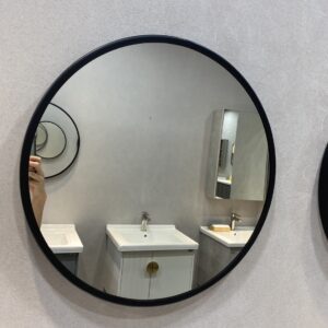 KQ-S5587A 不鏽鋼圓鏡-霧黑/寬60公分