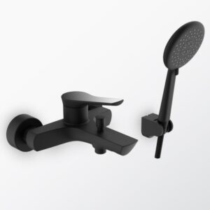 S5381849-TW 海廷頓-飛揚單把掛牆淋浴浴缸龍頭/消光黑