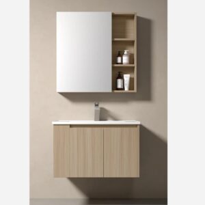 KQ-P1181/9880 瓷盆發泡板浴櫃組/寬80CM/左開放