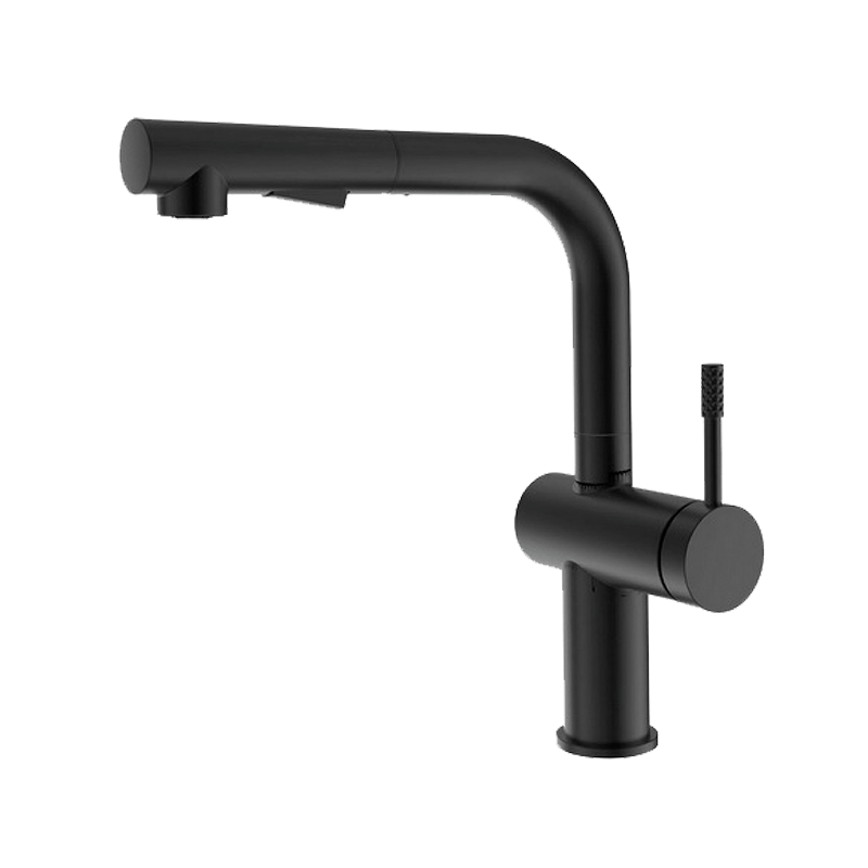 222012 不鏽鋼廚房伸縮龍頭/拉絲/消光黑/亮鉻色:圖片 3