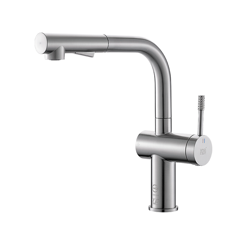 222012 不鏽鋼廚房伸縮龍頭/拉絲/消光黑/亮鉻色