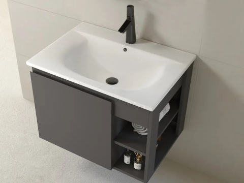 KQ-S3272 瓷盆不鏽鋼浴櫃組/寬70CM/右開放