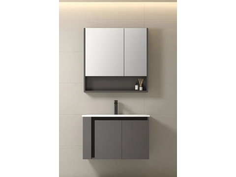 KQ-S3281 瓷盆不鏽鋼浴櫃組/寬80CM (左開放)