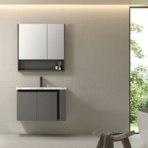 KQ-S3282 瓷盆不鏽鋼浴櫃組/寬80CM (右開放)