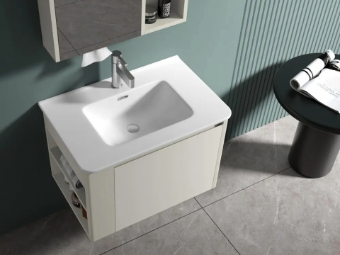 KQ-S3471 瓷盆不鏽鋼浴櫃組/寬70CM/左開放:圖片 2