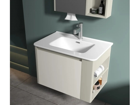 KQ-S3472 瓷盆不鏽鋼浴櫃組/寬70CM/右開放:圖片 2