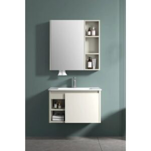 KQ-S3481 瓷盆不鏽鋼浴櫃組/寬80CM/左開放