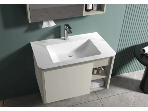 KQ-S3482 瓷盆不鏽鋼浴櫃組/寬80CM/右開放:圖片 2