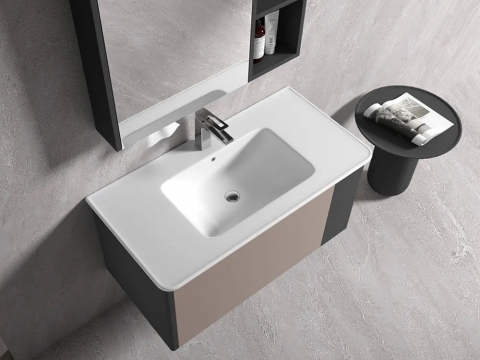 KQ-S3512 瓷盆不鏽鋼烤漆浴櫃組/抽屜櫃/寬100CM/右開放:圖片 4