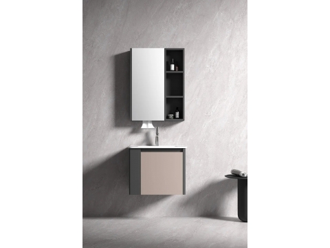 KQ-S3561/9460 瓷盆不鏽鋼烤漆浴櫃組/寬60CM/左開放