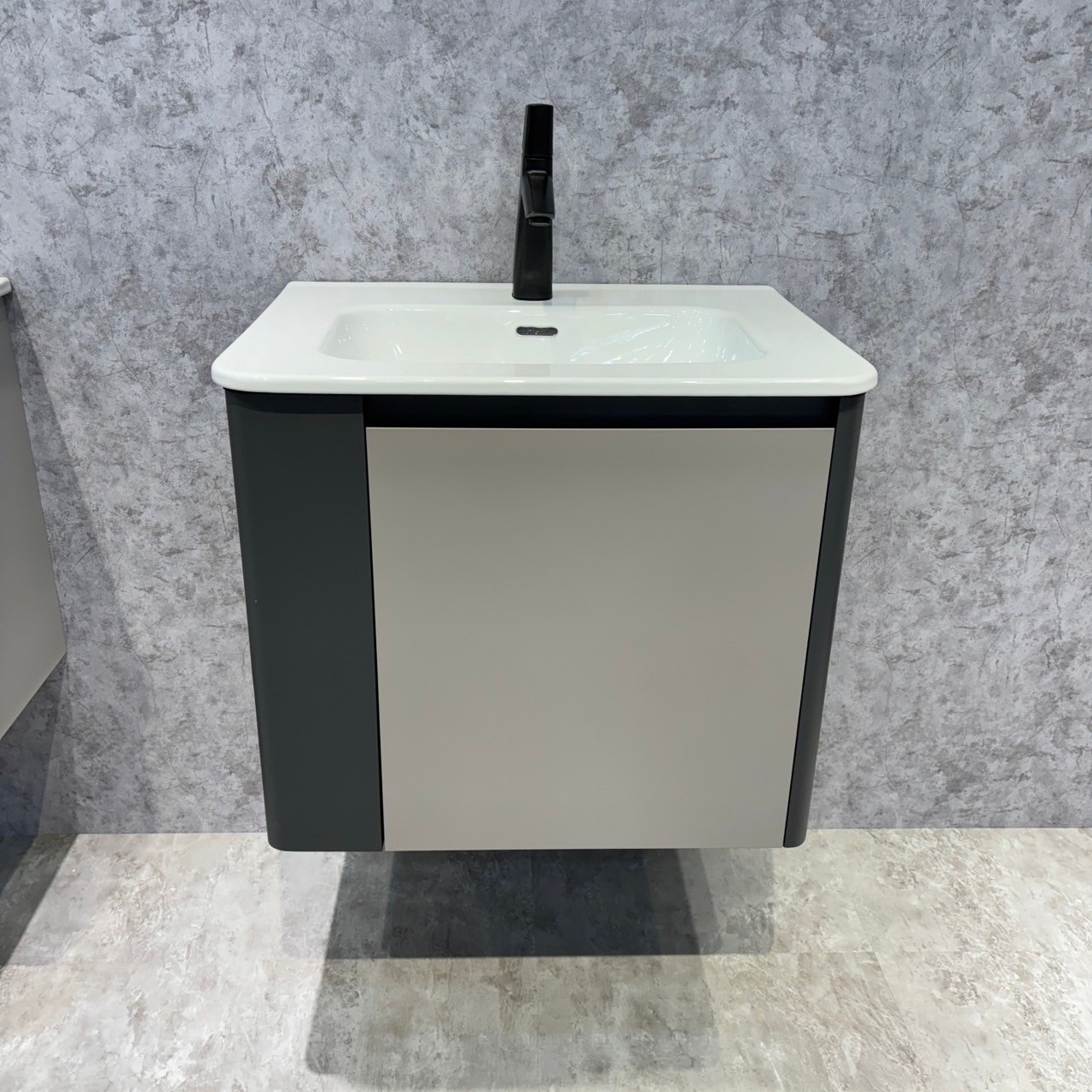 KQ-S3561/9460 瓷盆不鏽鋼烤漆浴櫃組/寬60CM/左開放:圖片 2