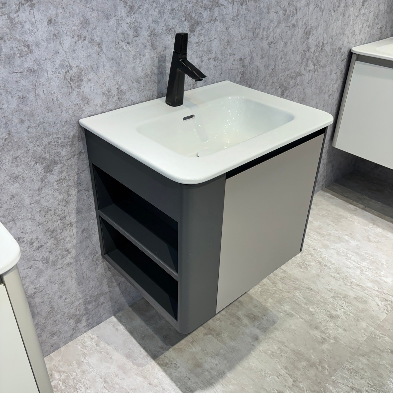 KQ-S3561/9460 瓷盆不鏽鋼烤漆浴櫃組/寬60CM/左開放:圖片 4