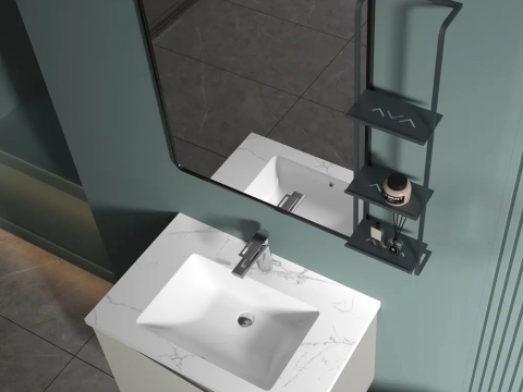 KQ-S3680 瓷盆不鏽鋼烤漆浴櫃組/寬80CM:圖片 3