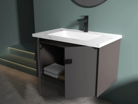 KQ-S3760 瓷盆不鏽鋼浴櫃組/寬60CM:圖片 5