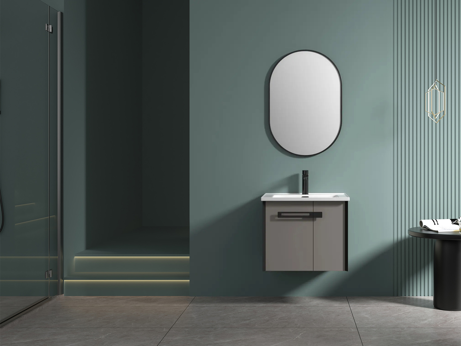 KQ-S3860 瓷盆不鏽鋼浴櫃組/寬60CM:圖片 3