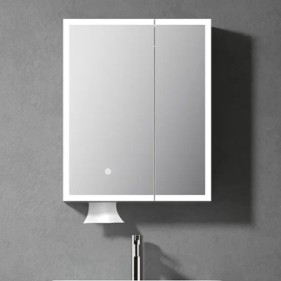 KQ-P8046A 多層實木鏡櫃/寬70公分/附燈/附面紙孔/灰