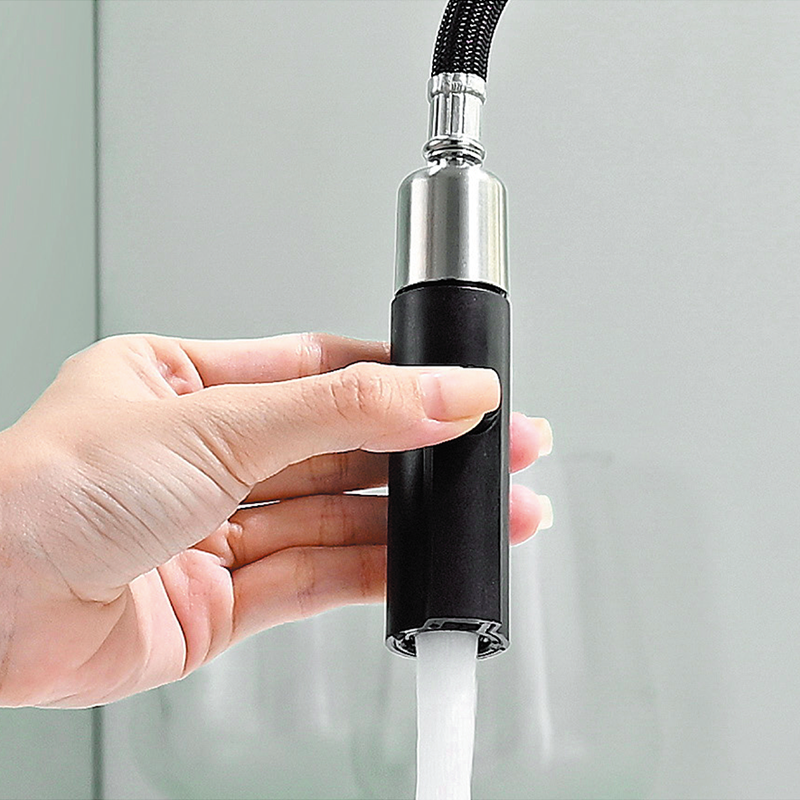 222012 不鏽鋼廚房伸縮龍頭/拉絲/消光黑/亮鉻色:圖片 4