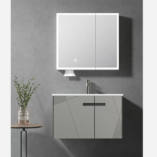 KQ-P80/9880 瓷盆發泡板浴櫃組/寬80CM/附面紙孔