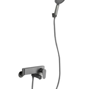 槍灰色淋浴及浴缸龍頭