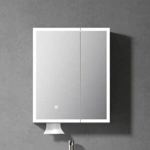 KQ-P6046A 多層實木鏡櫃/寬55公分/附燈 /附面紙孔/灰